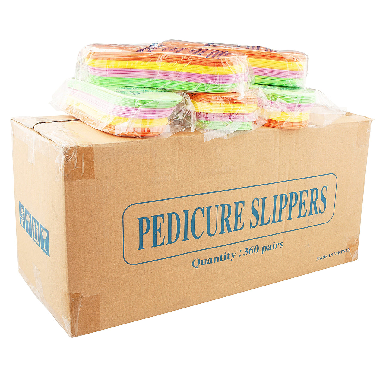 Alt Tag: Foam Pedicure Slippers Folding Strap | Soft, Comfy & Reusable - Case 360 Pairs waterproof folding strap pedicure slippers case 360 pairs