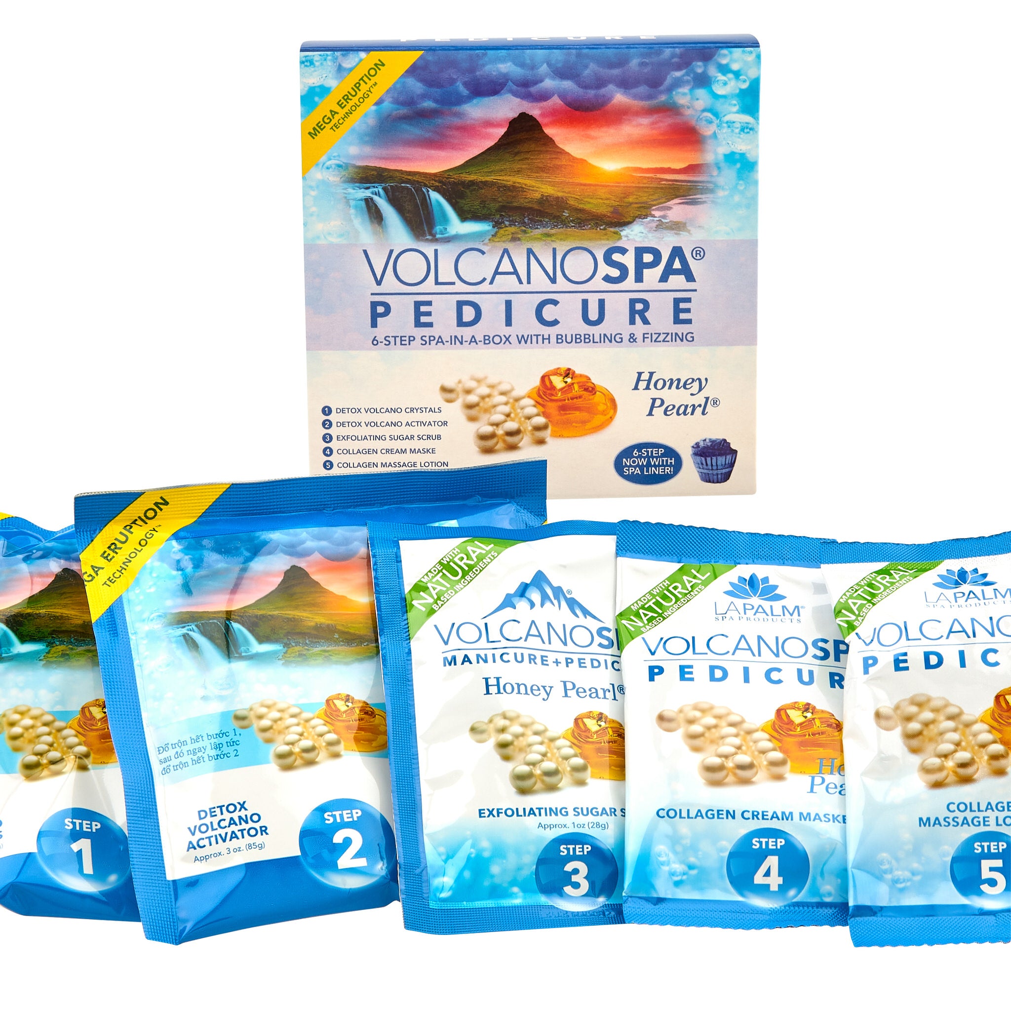 La Palm - Volcano Spa Pedicure Kit | Honey Pearl - 6 step