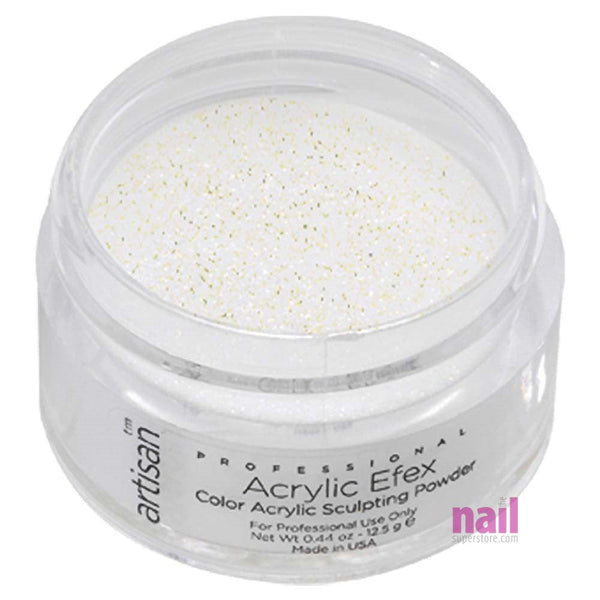 Artisan Colored Acrylic Nail Powder | White Glitter - 0.44 oz