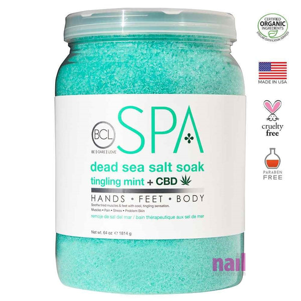 BCL Spa Pedicure Salts | Tingling Mint & CBD - 64 oz