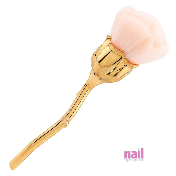 Gold Rose Shape Cosmetic / Nail Dust Brush | Handmade - Luxurious Quality - Each