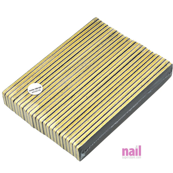 Professional Nail File 50 ct | Jumbo Size - Zebra 100/100 Grit - 50 pcs