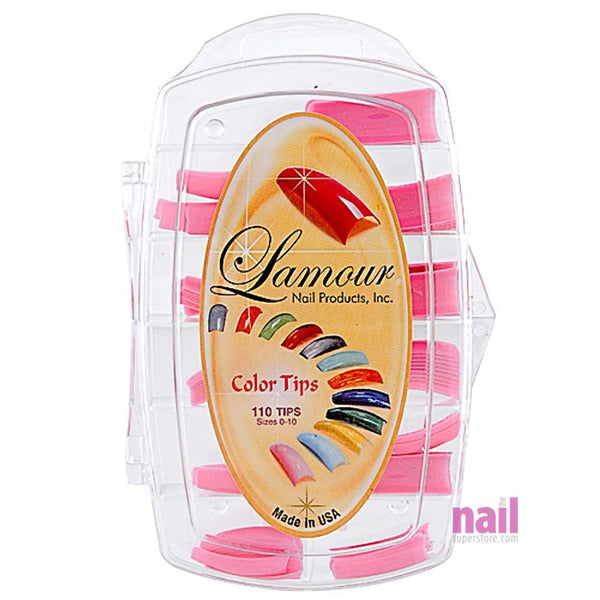 Lamour Colored Nail Tips | Sugar Pink - L38 - Box of 100 tips