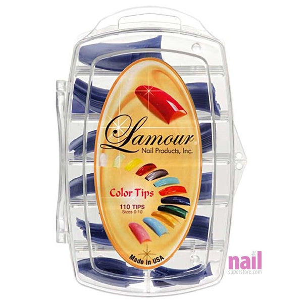 Lamour Colored Nail Tips | Blue Pearl - L15 - Box of 100 tips