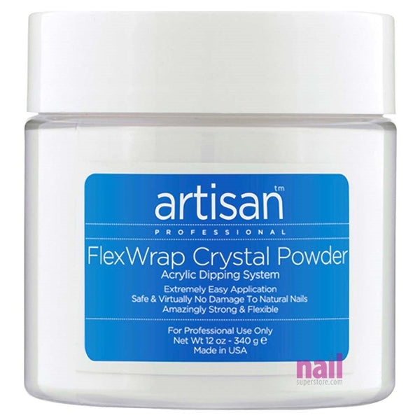 Artisan FlexWrap Crystal Clear Acrylic Dipping Powder | Innovative Non Yellowing Powder - 12 oz