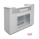 Beverly Reception Counter/Desk with Glass Display - Each 712031 - The Nail Superstore