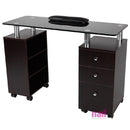 Brixton Glass Manicure Table - Brown - Each 714001 - The Nail Superstore