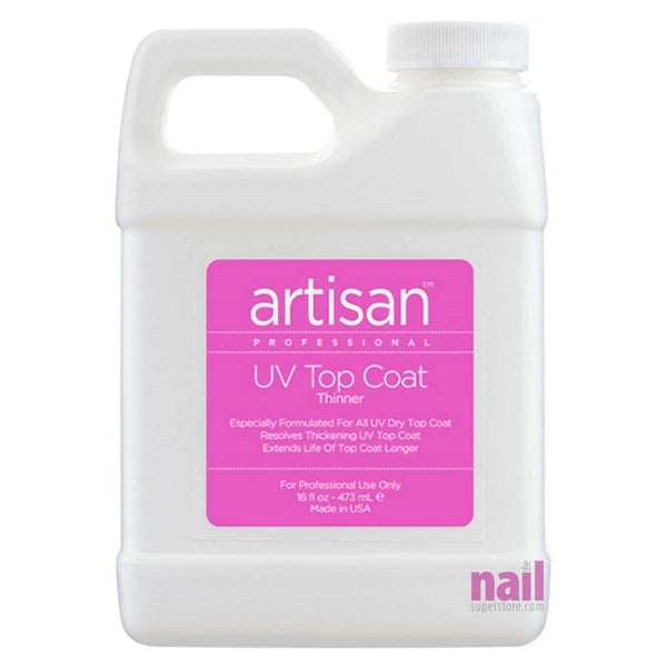 Artisan UV Nail Top Coat Thinner | Quickly Thin Out - Restore - Refill Size - 16 oz