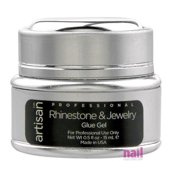 Artisan Nail Jewelry Glue Gel | Strong Adhesive Bonds Rhinestones, Charms, Gems & More - 0.5 oz