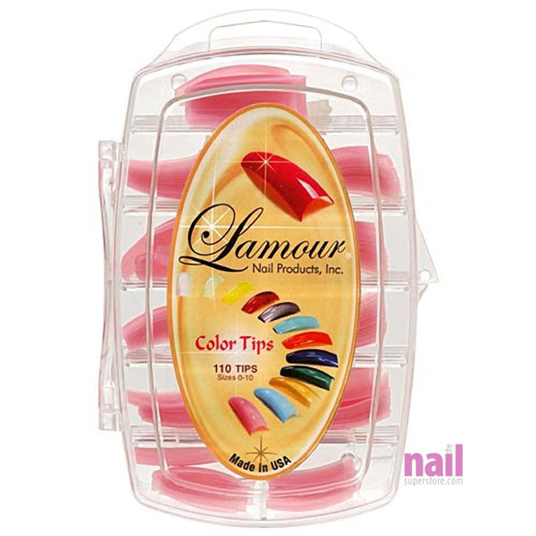 Lamour Colored Nail Tips | Glow Pink - L32 - Box of 100 tips