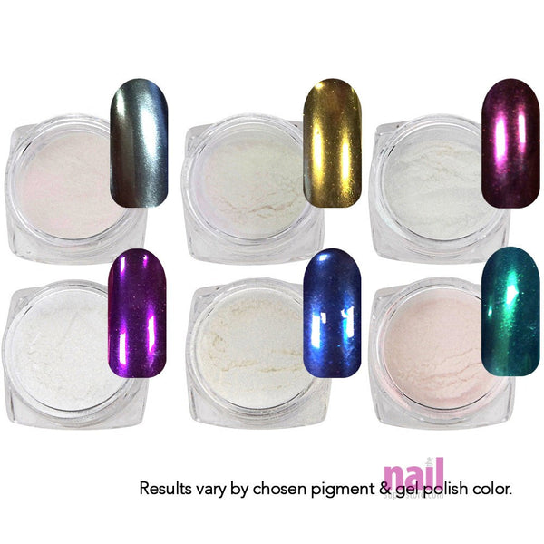 Metamorphosis Nail Art Pearl Powder Pigment | 2-in-1 Mermaid/Unicorn Mirror Chrome Effect - 6 pcs