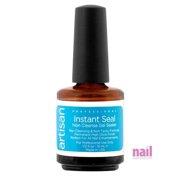 Artisan Instant Seal Gel Nail Sealer | Non Cleansing - Instant Glass Like Shine - 0.5 oz