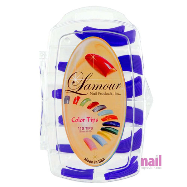 Lamour Colored Nail Tips | Helios Blue - L63 - Box of 100 tips