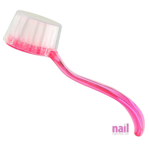 Round Manicure Brush | Scrub, Clean Finger Nails & Toes - Pink - Each