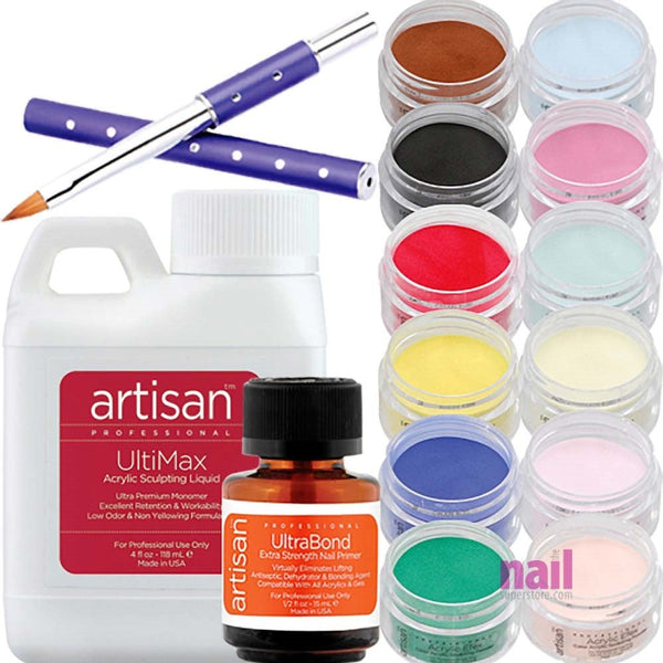 Artisan Acrylic Nail Kit | 15 pcs Best Selling Color Powders - Kit