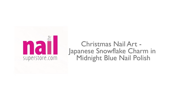 Christmas Nail Art - Japanese Snowflake Charm in Midnight Blue Nail Polish