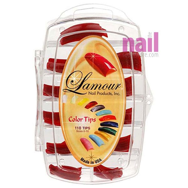 Lamour Colored Nail Tips | Red - L18 - Box of 100 tips 110245 - The Nail Superstore