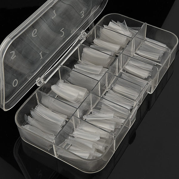 US Straight Coffin Nail Tips | Clear Color - Size #0 - #10 - 550 pcs 110339 - The Nail Superstore