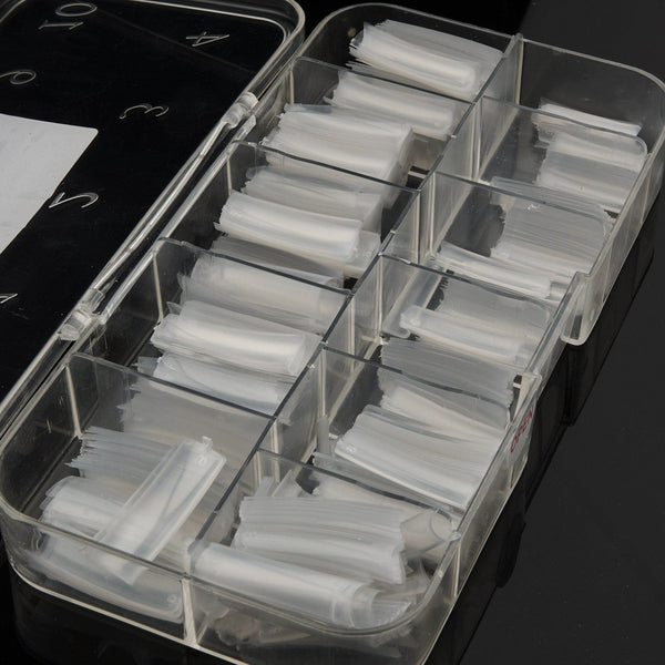 US Straight Nail Tips | Clear Color - Size #0 - #10 - 550 pcs 110340 - The Nail Superstore