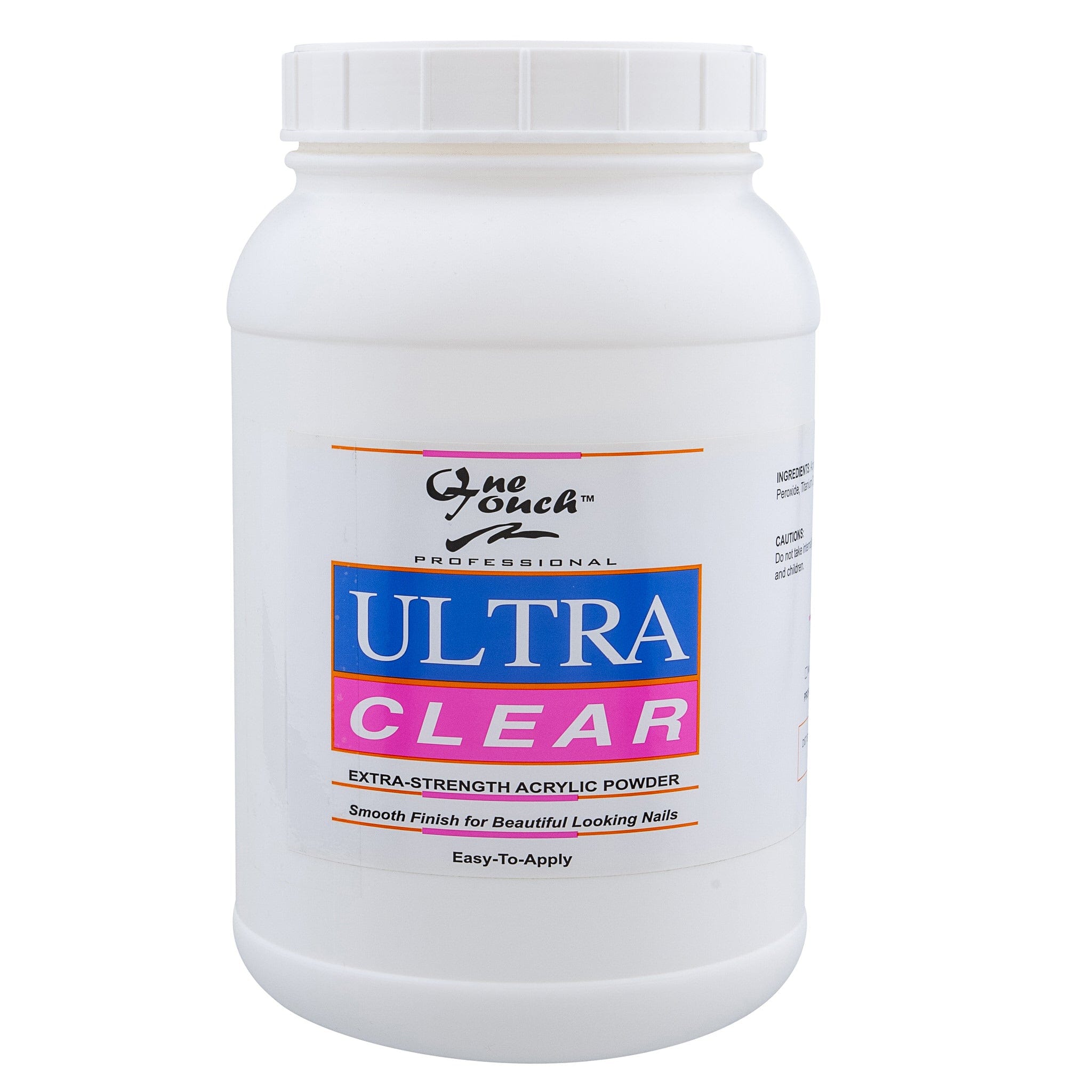 OneTouch Acrylic Nail Powder | High Impact - Amazing Retention - Clear - Jumbo Size - 5 lbs 110627 - The Nail Superstore