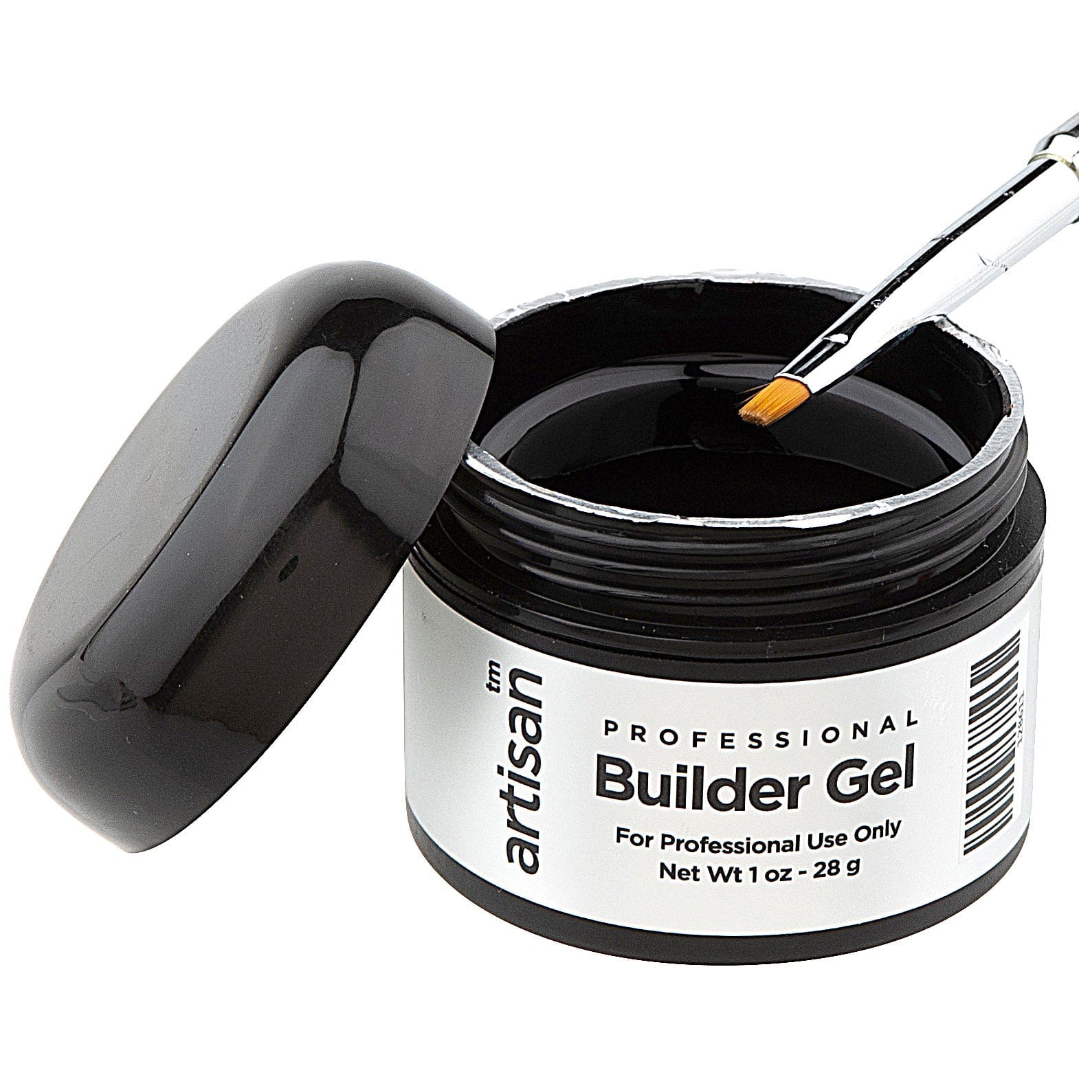 Artisan Professional Builder Gel with a brush on a white background