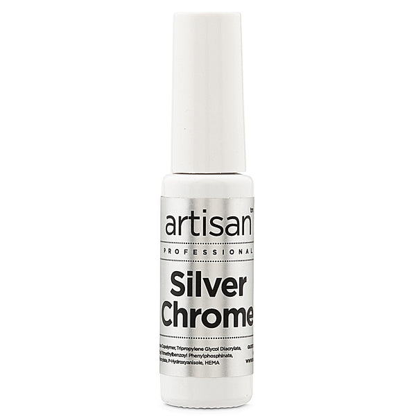Artisan Professional Silver Chrome nail polish bottle on a white background
