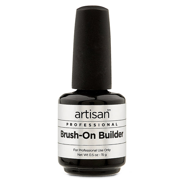 Bottle of Artisan Brush-On Builder on a white background