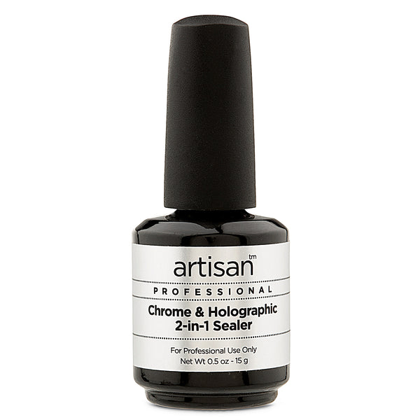 Artisan GelEfex Chrome & Holographic 2-in-1 Top & Base Coat | Seals & Intensifies Sparkle Pigments - 0.5 oz