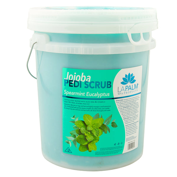 La Palm - Jojoba Pedi-Gel Scrub | Spearmint Eucalyptus - Bulk Size - 5 Gallons
