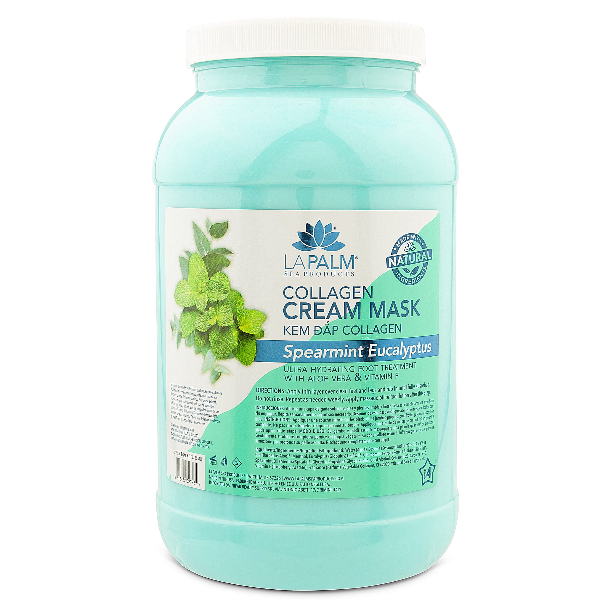 La Palm - Collagen Cream Foot Mask | Spearmint Eucalyptus - Gallon