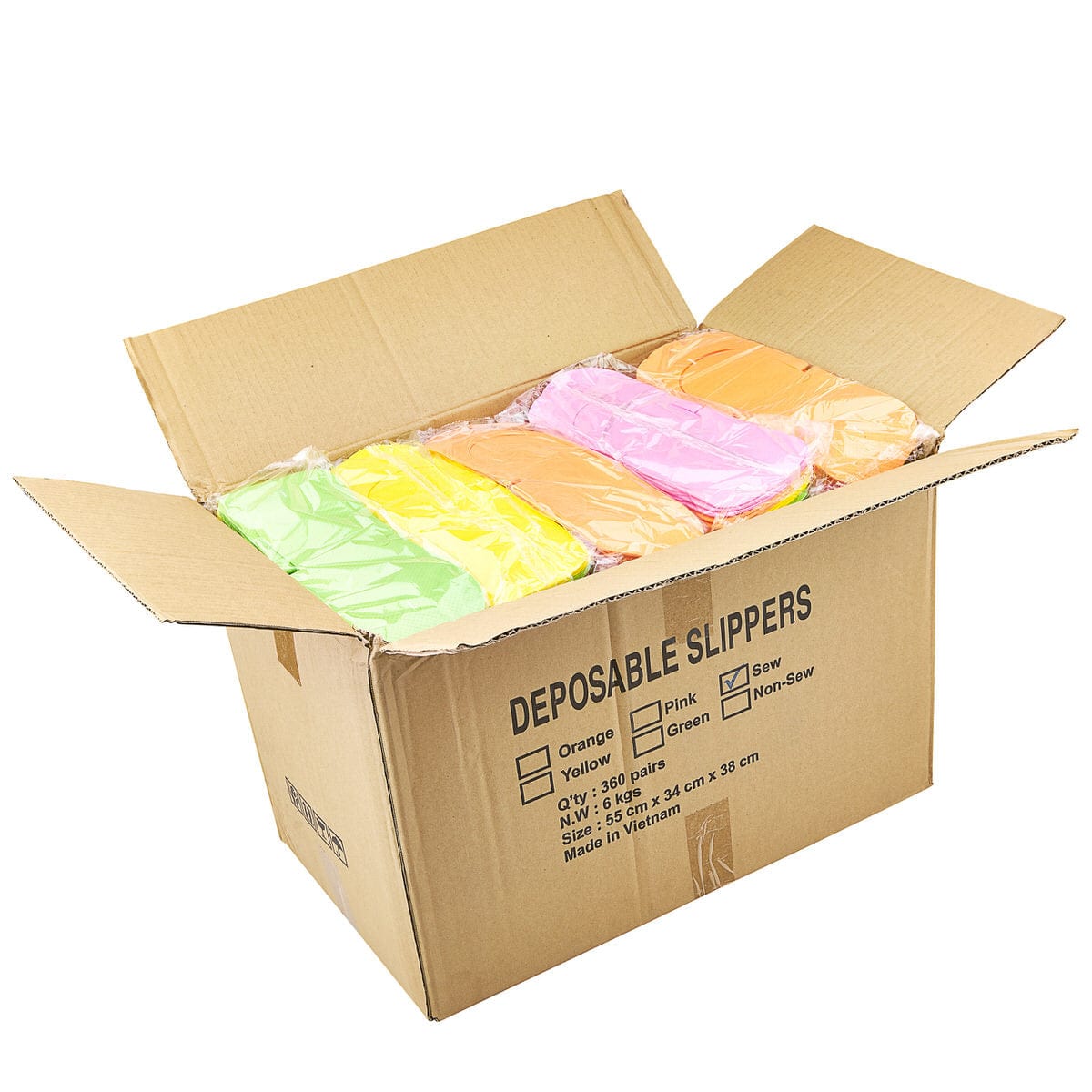 Sewed Pedicure Slippers *360 PAIRS* | Mixed Colors - Premium Quality - Reusable - Case 320149 - The Nail Superstore