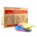 Alt Tag: Sewed Pedicure Slippers *360 PAIRS* | Mixed Colors - Premium Quality - Reusable - Case 360-pair mixed color pedicure sewn slippers case
