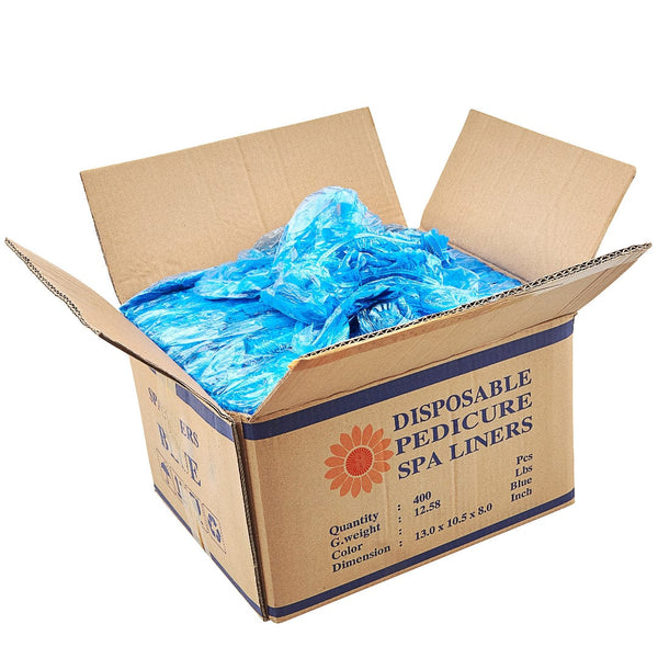 ProMaster Premium Disposable Plastic Liners For Pedicure Spa Chair & Tub NEW-400-ct | Blue - Case 320163 - The Nail Superstore