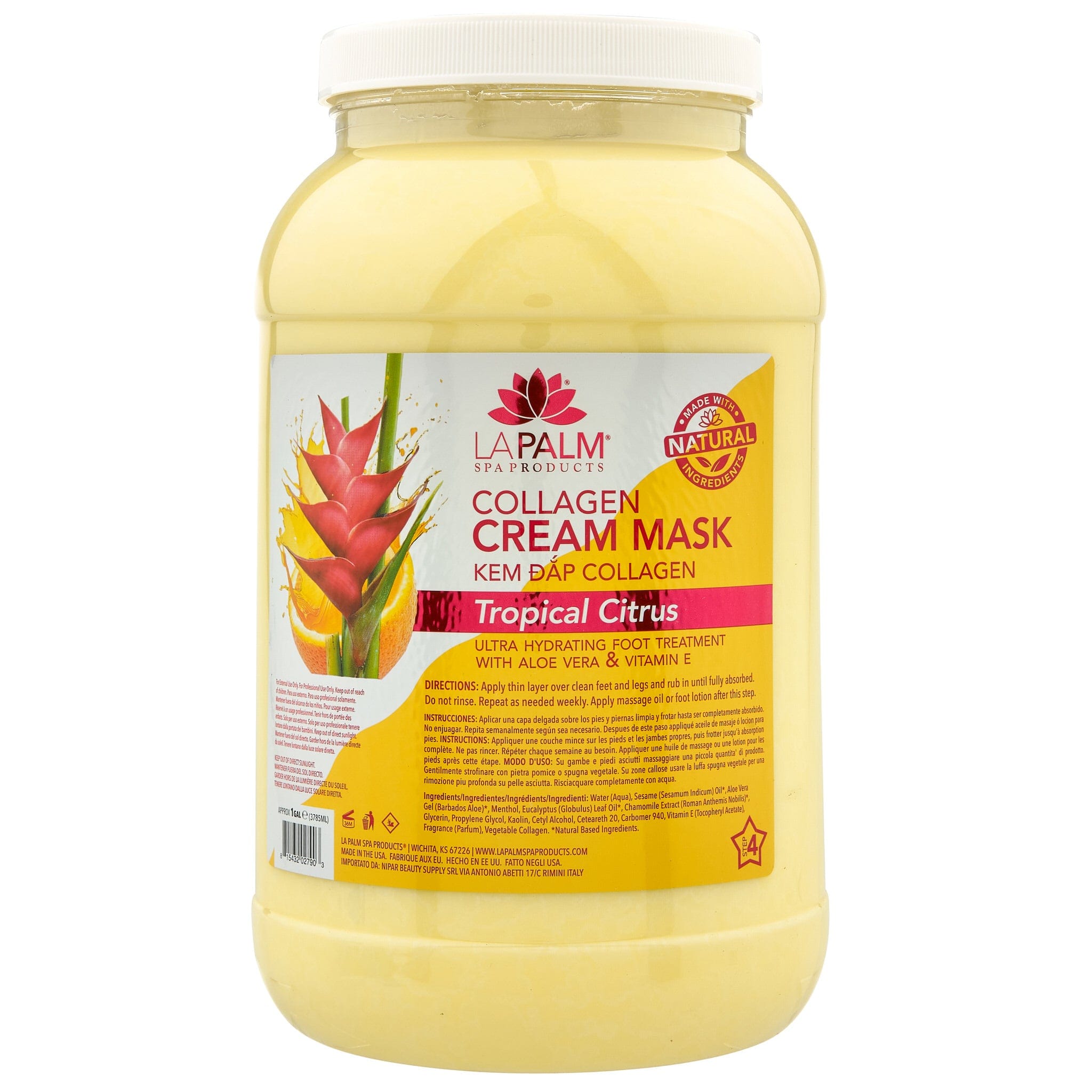 La Palm - Collagen Cream Foot Mask | Tropical Citrus - Gallon 320338 - The Nail Superstore