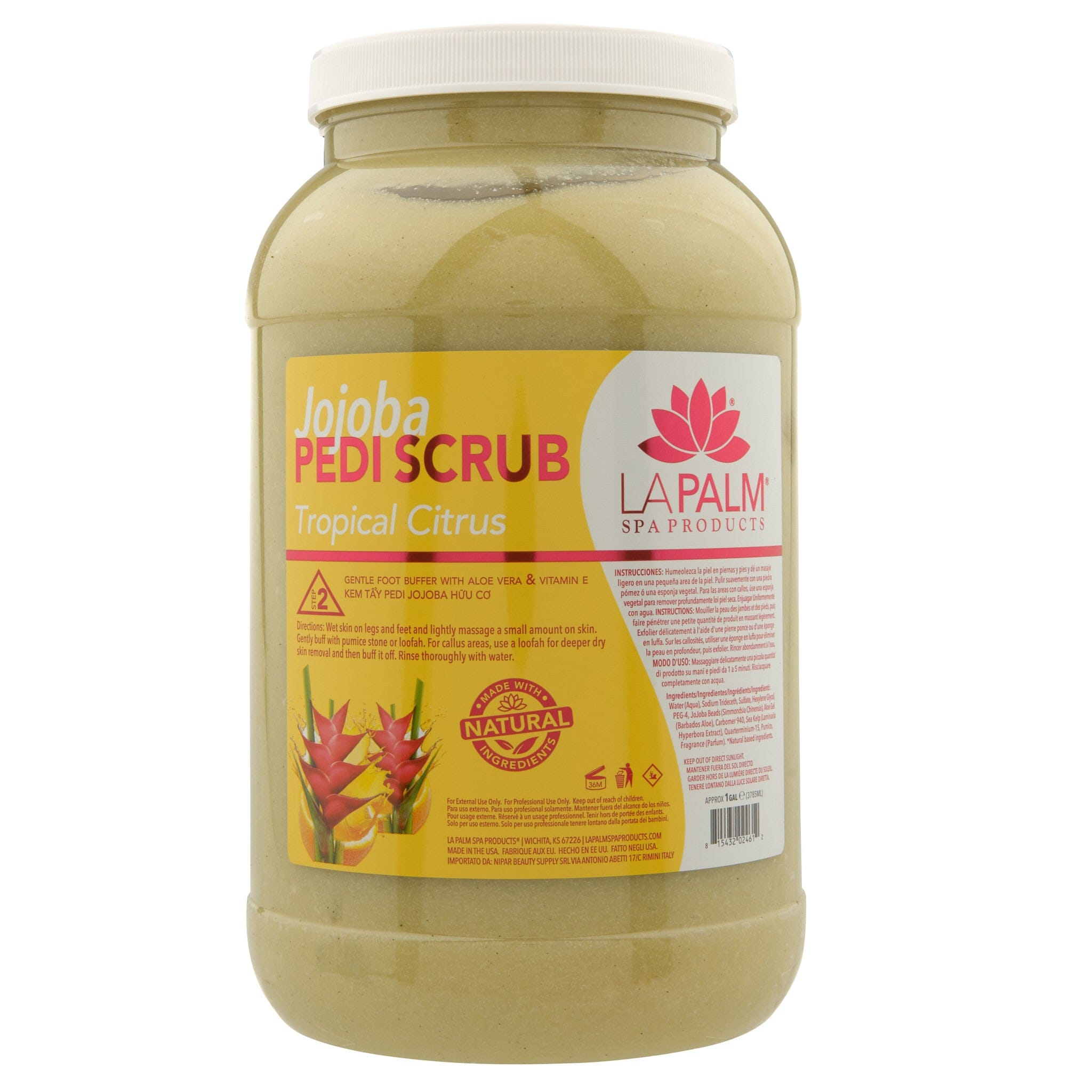 La Palm - Jojoba Pedi-Gel Scrub | Tropical Citrus - Gallon 320345 - The Nail Superstore