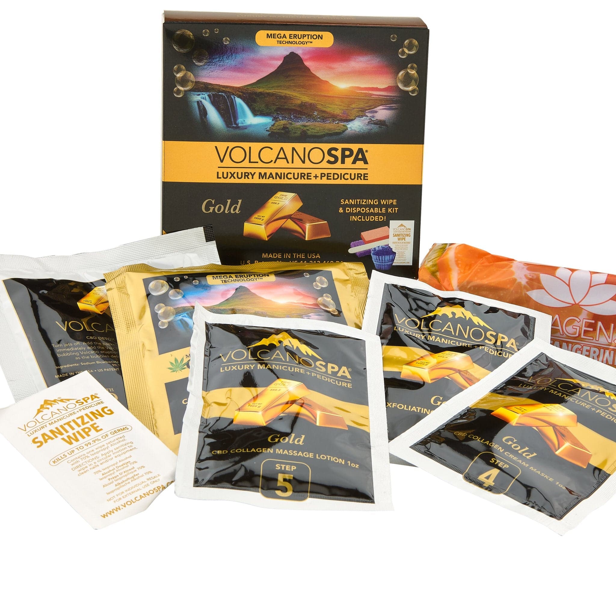 La Palm - Volcano Spa Pedicure Kit | Gold CBD - 10 steps 320349 - The Nail Superstore