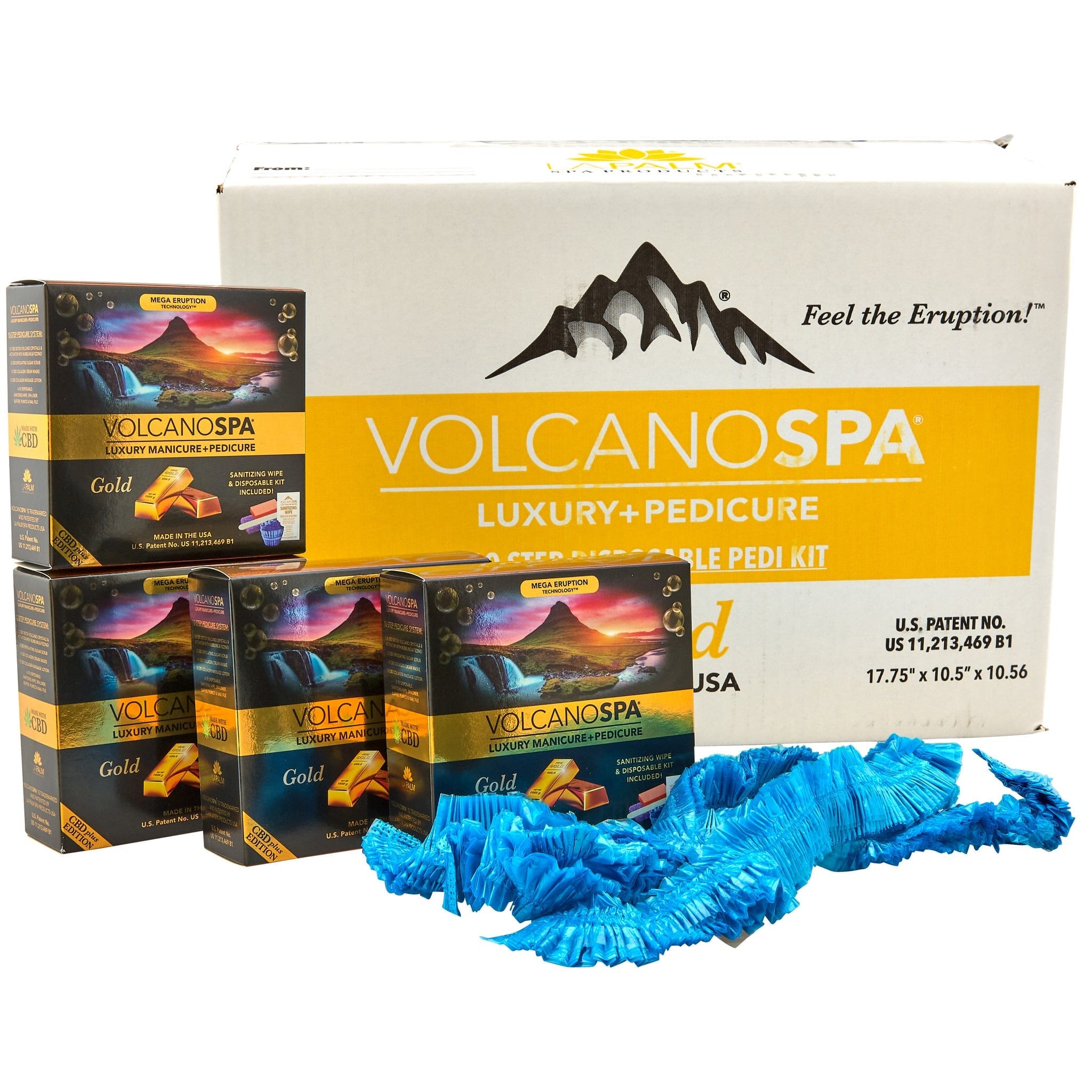 La Palm - Volcano Spa Pedicure Kit | Gold CBD - 10 steps 320349 - The Nail Superstore