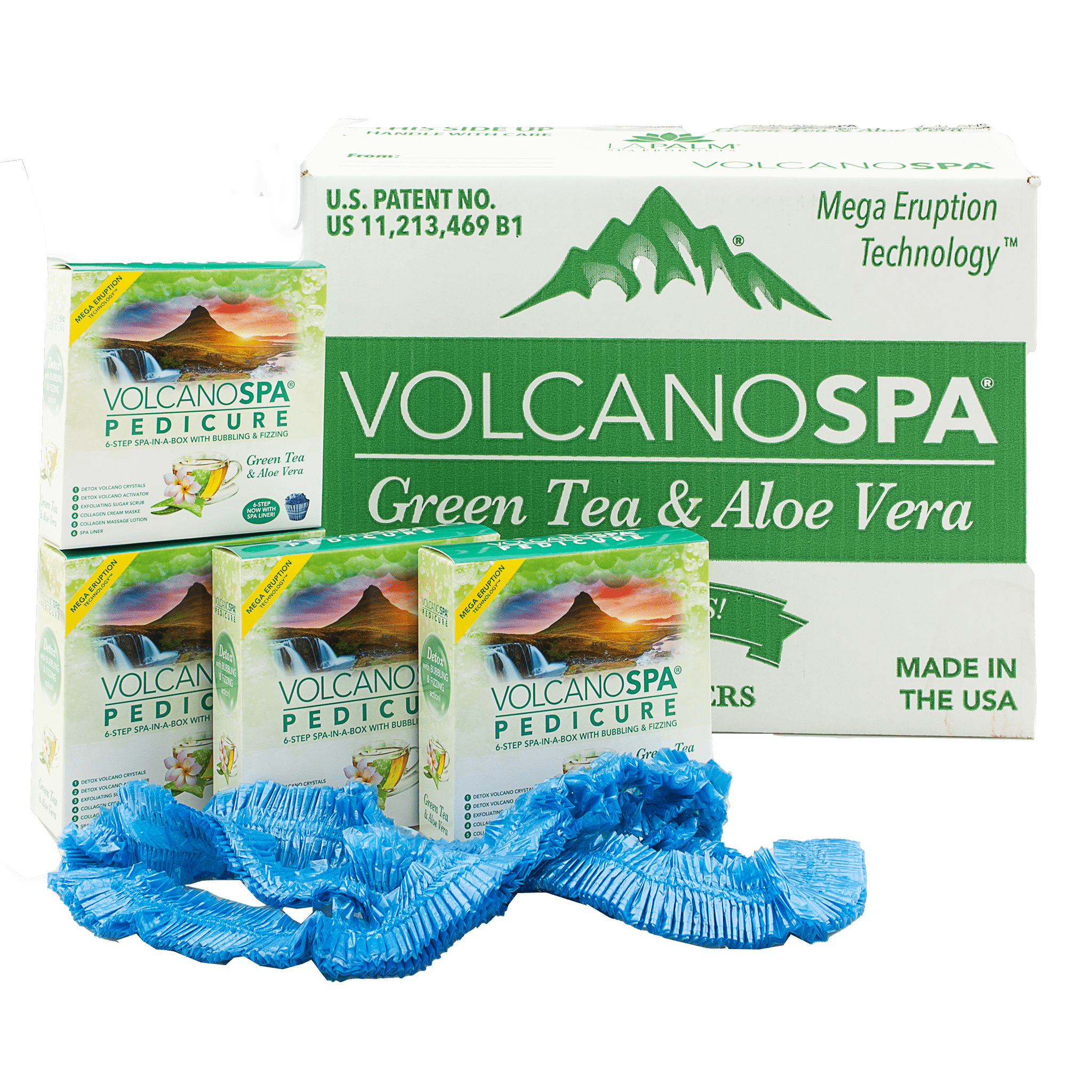 La Palm - Volcano Spa Pedicure Kit | Green Tea & Aloe Vera - 6 step 320350 - The Nail Superstore