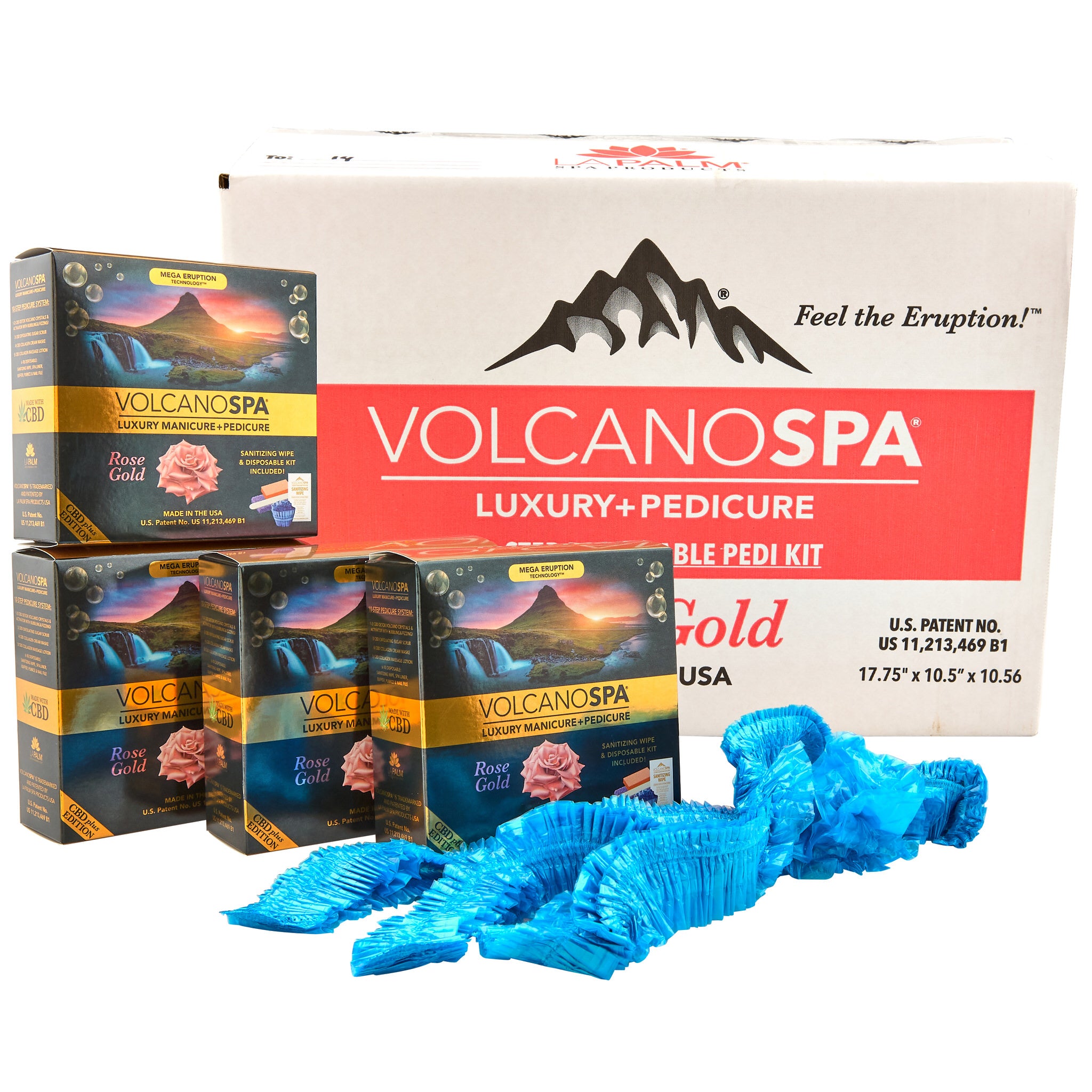 La Palm - Volcano Spa Pedicure Kit | Rose Gold CBD - 10 steps