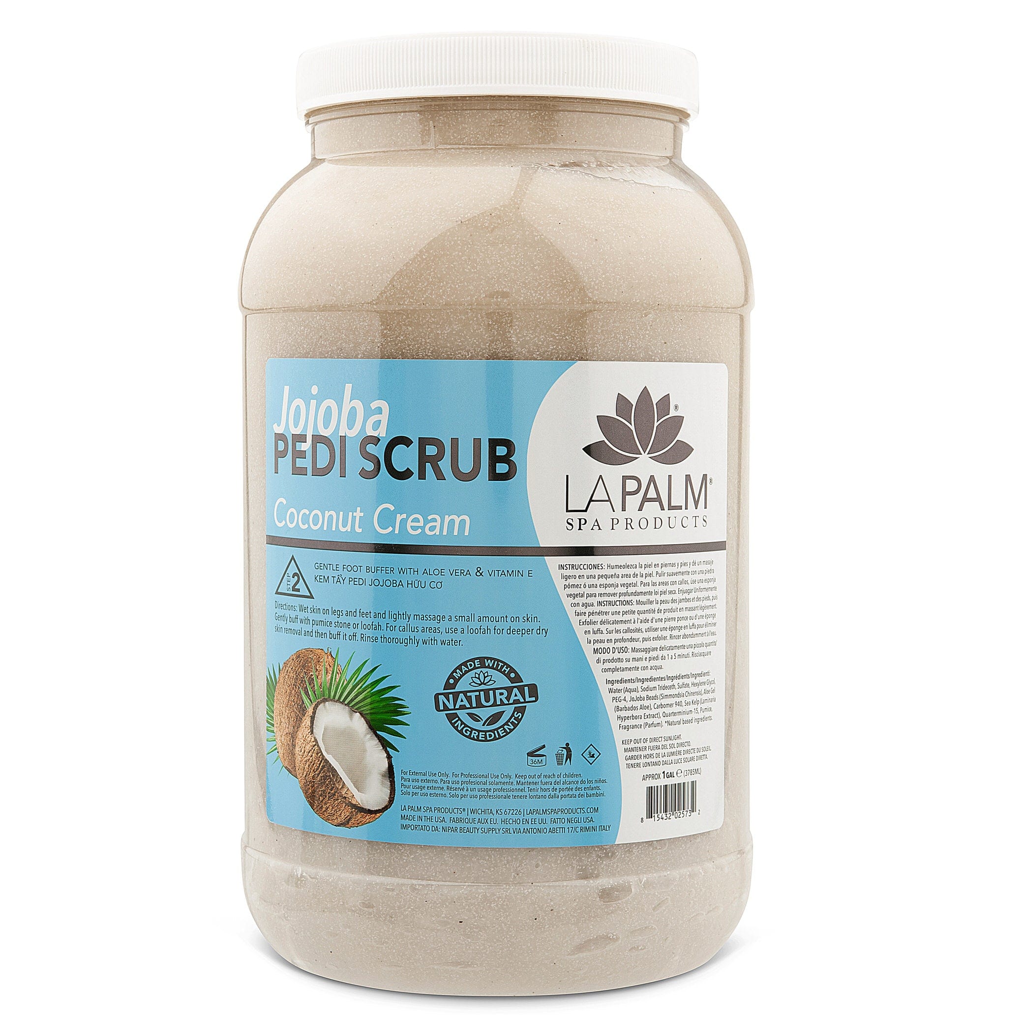 La Palm - Jojoba Pedi-Gel Scrub | Coconut Cream - Gallon 340067 - The Nail Superstore
