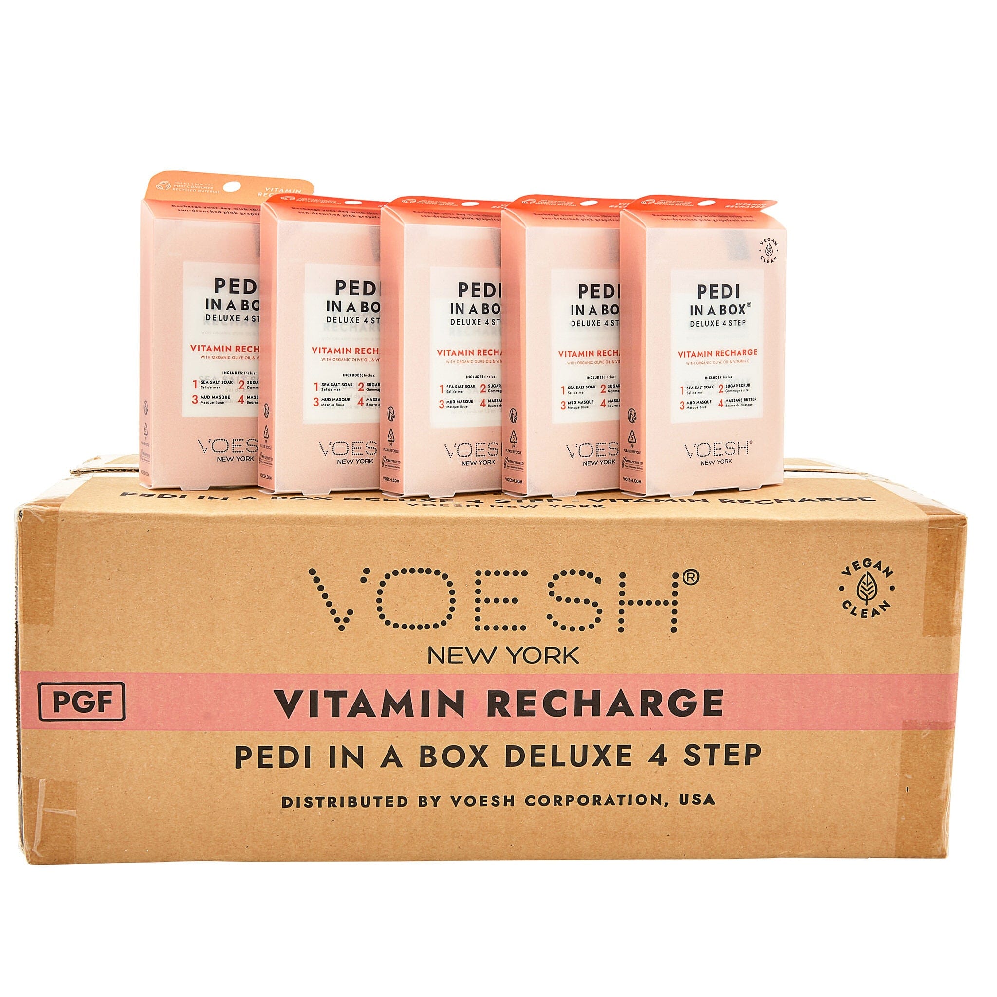 Voesh - Pedi in a Box Deluxe 4 Step | Vitamin Recharge - Pack 340406 - The Nail Superstore