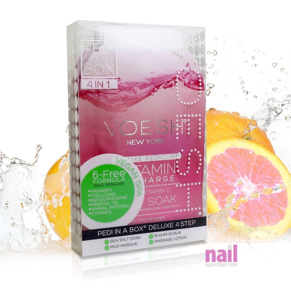 Voesh - Pedi in a Box Deluxe 4 Step | Vitamin Recharge - Pack 340406 - The Nail Superstore
