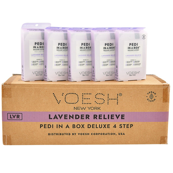 Voesh - Pedi in a Box Deluxe 4 Step | Lavender Relieve - Pack 340407 - The Nail Superstore