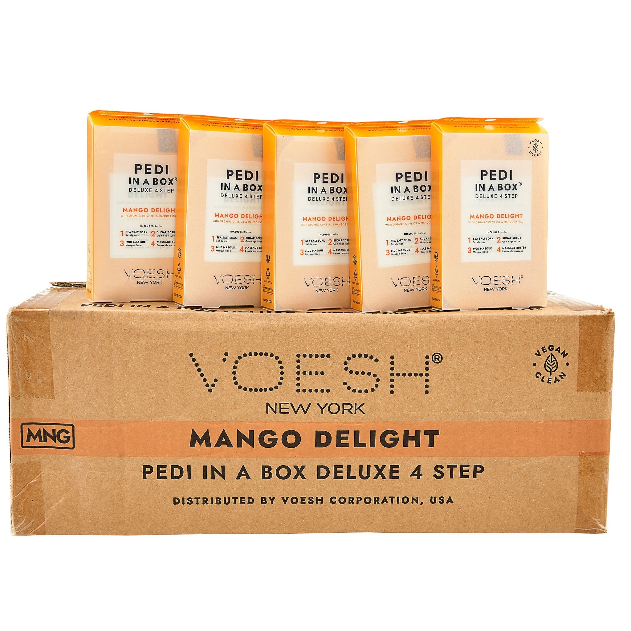 Voesh - Pedi in a Box Deluxe 4 Step | Mango Delight - Pack 340409 - The Nail Superstore