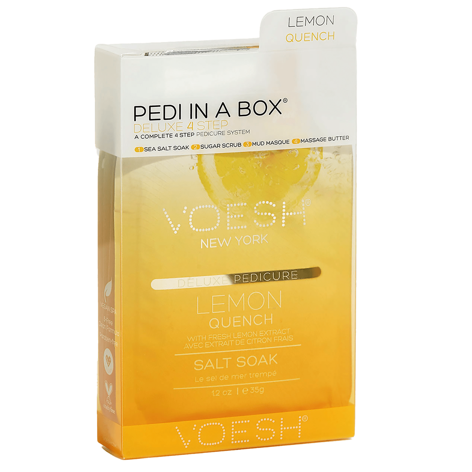 Voesh - Pedi in a Box Deluxe 4 Step | Lemon Quench - Pack 340419 - The Nail Superstore