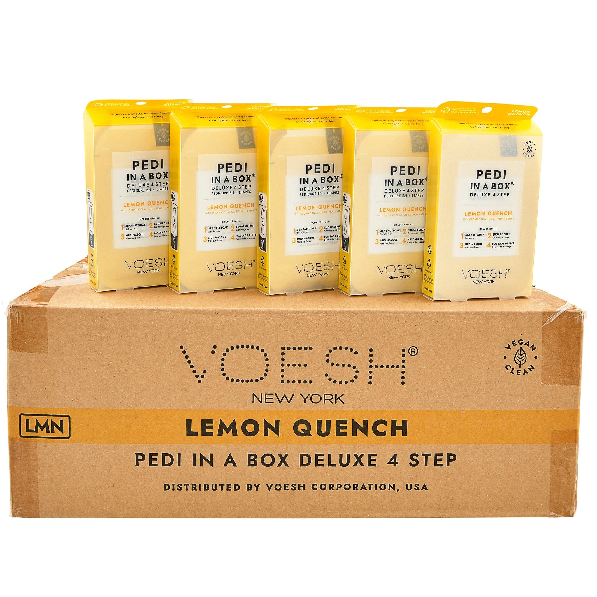 Voesh - Pedi in a Box Deluxe 4 Step | Lemon Quench - Pack 340419 - The Nail Superstore