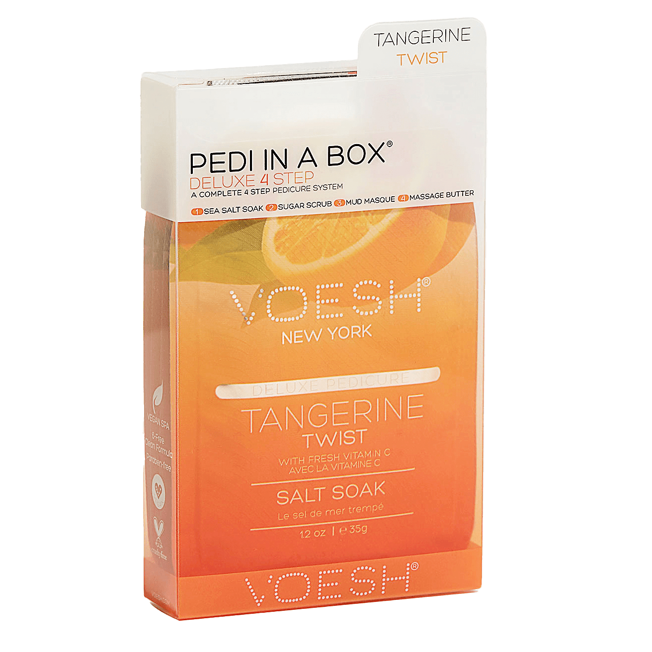 Voesh - Pedi in a Box Deluxe 4 Step | Tangerine Glow - Pack 340420 - The Nail Superstore