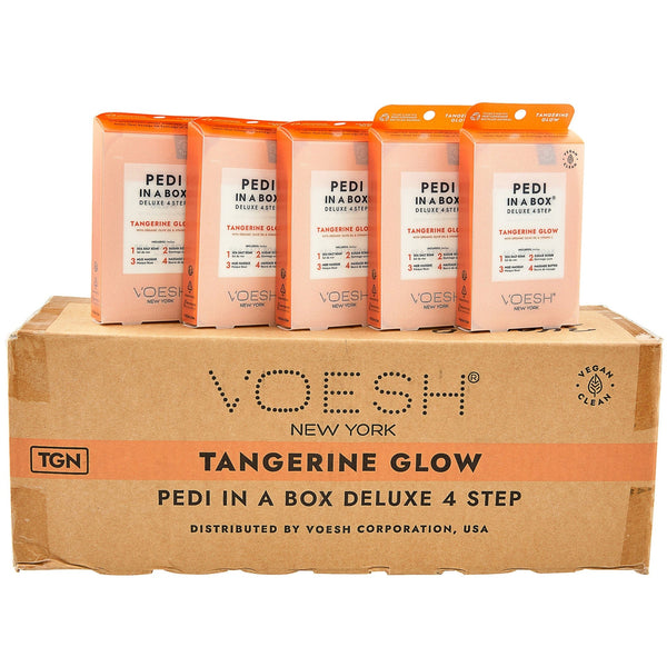 Voesh - Pedi in a Box Deluxe 4 Step | Tangerine Glow - Pack 340420 - The Nail Superstore