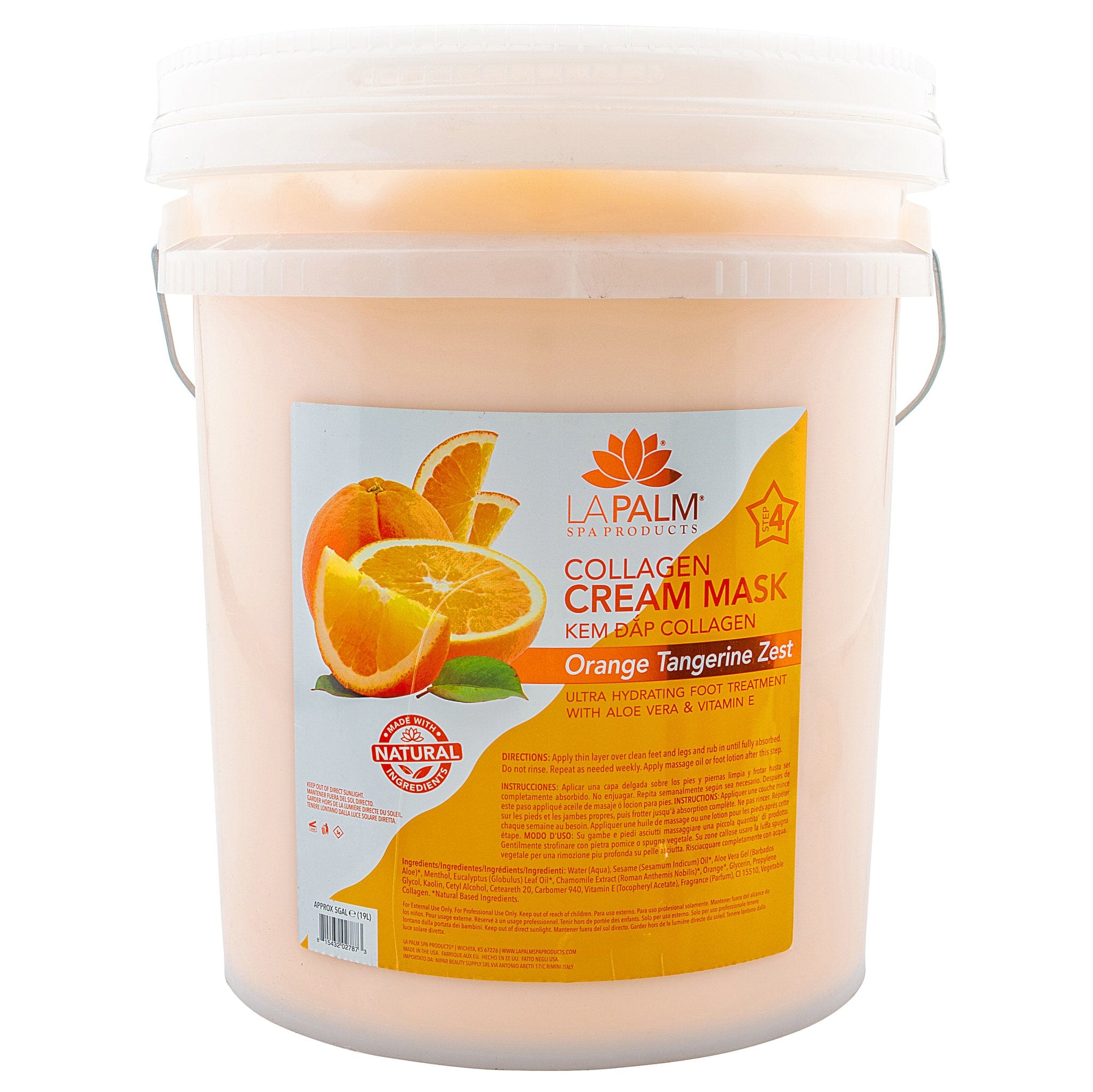 La Palm - Collagen Cream Mask | Orange Tangerine Zest - 5 Gallon Bucket 340423 - The Nail Superstore