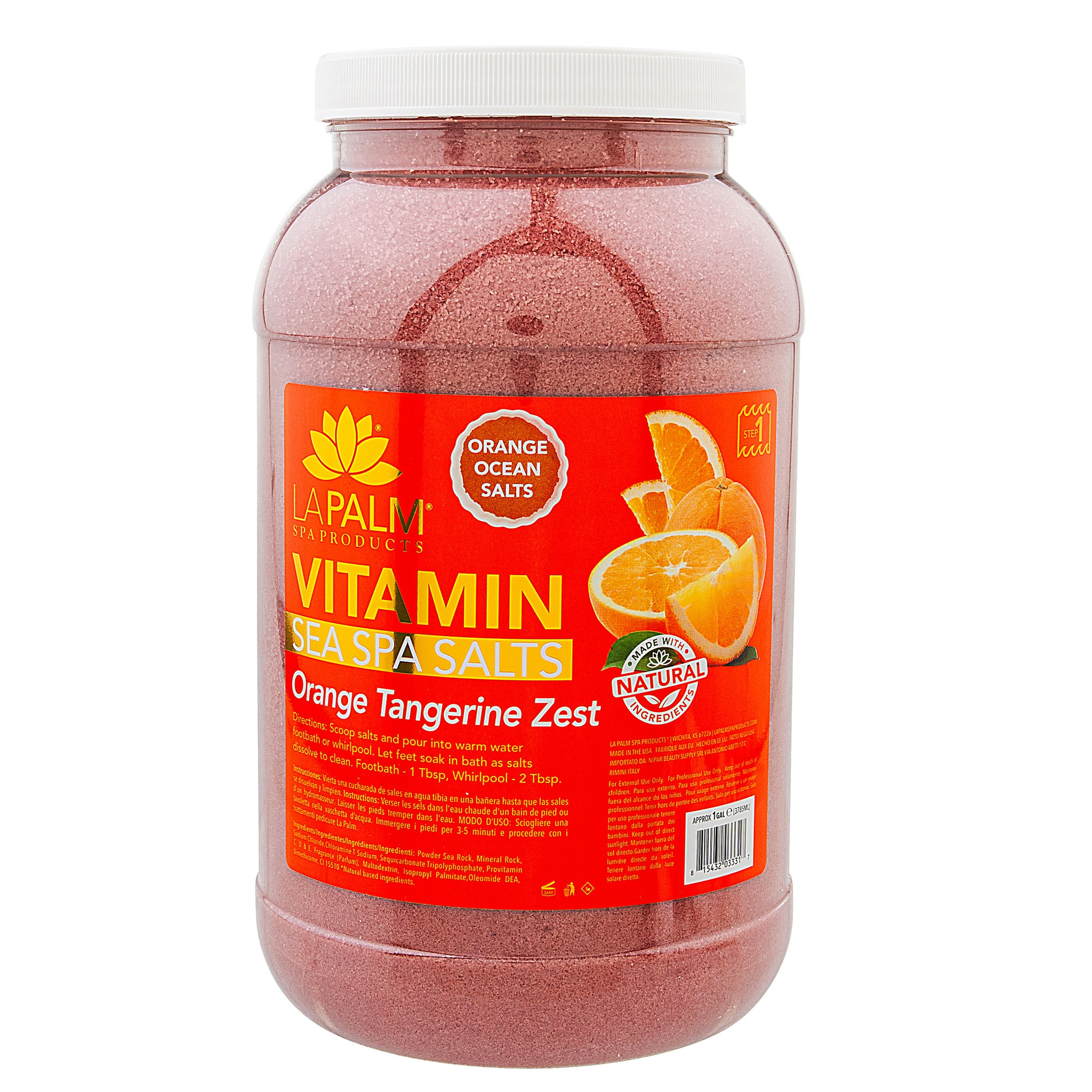 La Palm - Sea Spa Salts | Orange Tangerine Zest - Gallon Jar | The Nail Superstore
